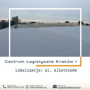 Zdjęcie z naszej budowy - montaż dachu płaskiego w Krakowie